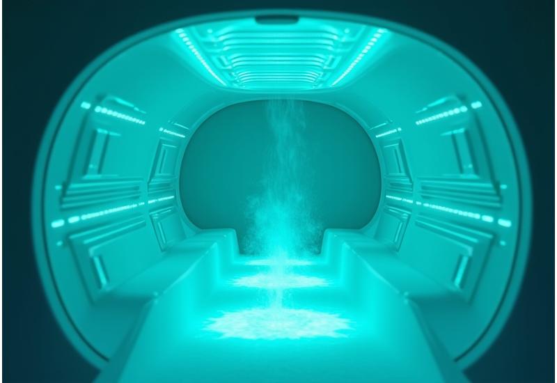 Advanced hydrotherapy pod with soothing lights and steam