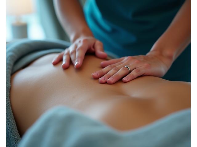 Therapist applying pressure during a deep tissue massage to target chronic muscle knots and tension.